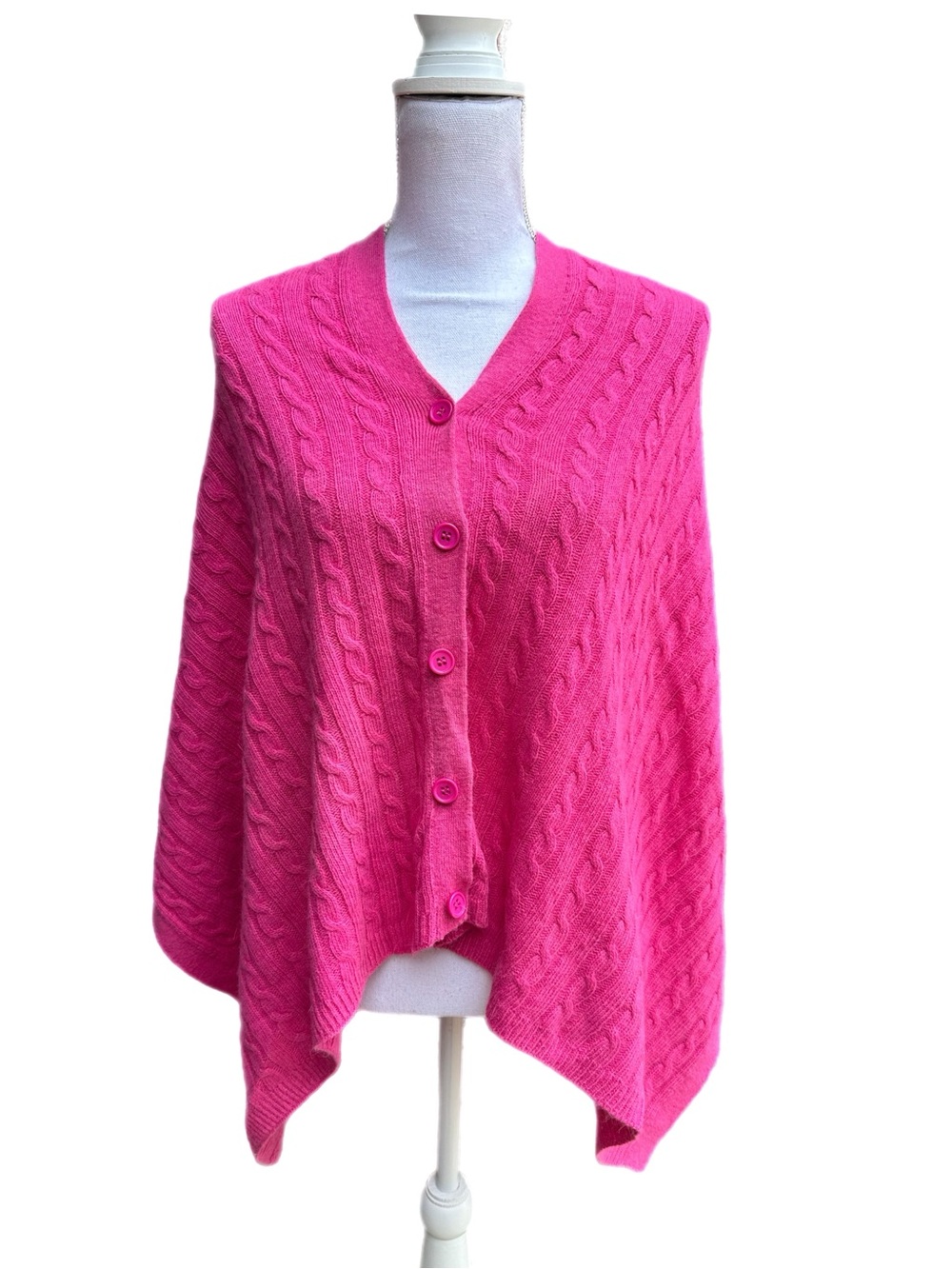 NWT Top-it-Off Pink Cable-Knit Sweater Wrap Scarf Poncho